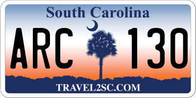 SC license plate ARC130