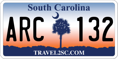SC license plate ARC132