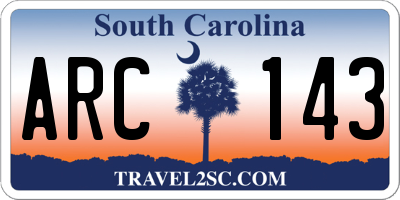 SC license plate ARC143