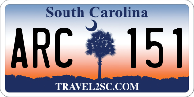 SC license plate ARC151