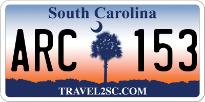 SC license plate ARC153
