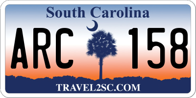 SC license plate ARC158