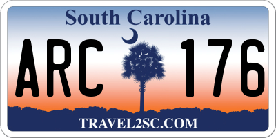 SC license plate ARC176