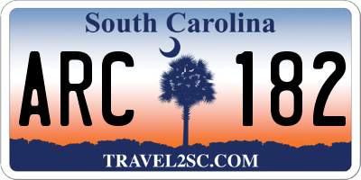 SC license plate ARC182