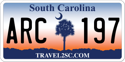 SC license plate ARC197