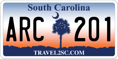 SC license plate ARC201