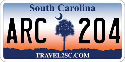 SC license plate ARC204
