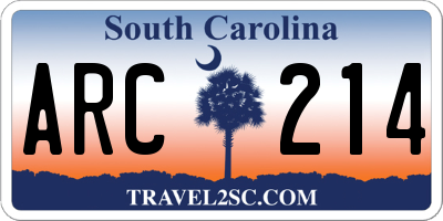 SC license plate ARC214