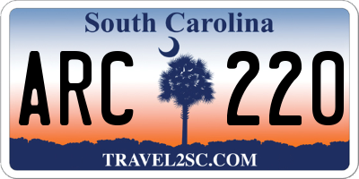 SC license plate ARC220
