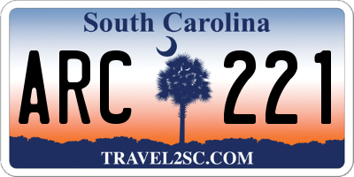 SC license plate ARC221