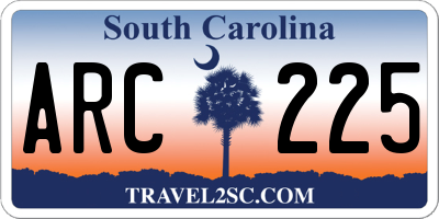 SC license plate ARC225