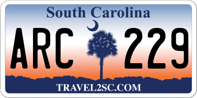 SC license plate ARC229