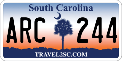 SC license plate ARC244
