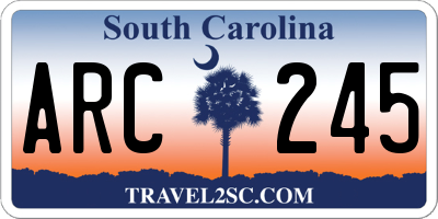 SC license plate ARC245