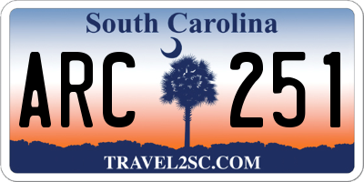 SC license plate ARC251