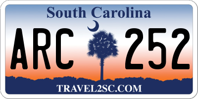 SC license plate ARC252