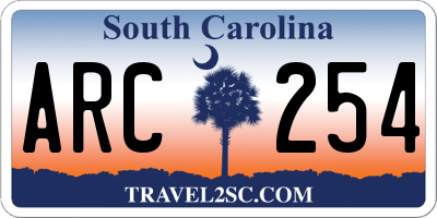 SC license plate ARC254