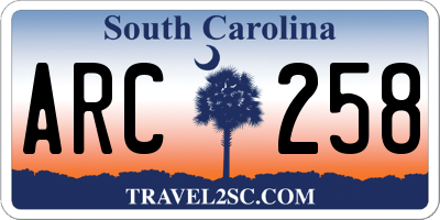 SC license plate ARC258