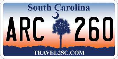 SC license plate ARC260