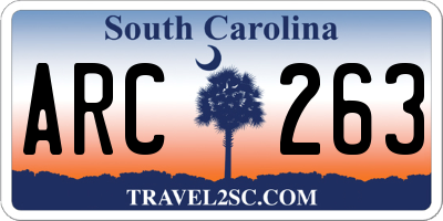 SC license plate ARC263