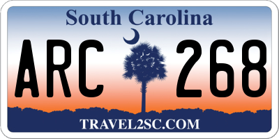 SC license plate ARC268