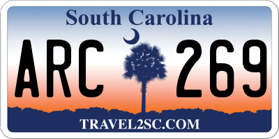 SC license plate ARC269