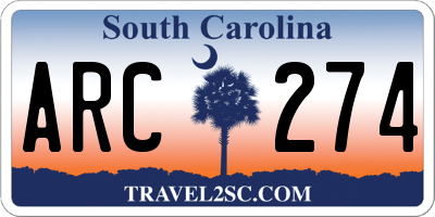 SC license plate ARC274
