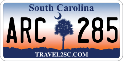 SC license plate ARC285