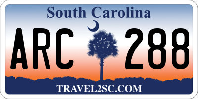 SC license plate ARC288