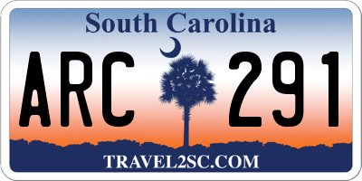 SC license plate ARC291