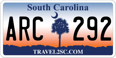 SC license plate ARC292