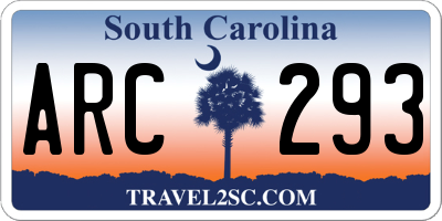 SC license plate ARC293