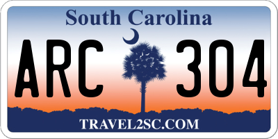 SC license plate ARC304