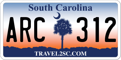 SC license plate ARC312