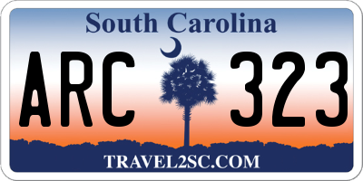 SC license plate ARC323