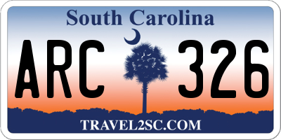 SC license plate ARC326