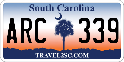 SC license plate ARC339