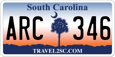 SC license plate ARC346
