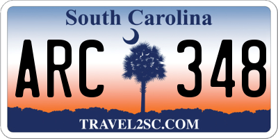 SC license plate ARC348