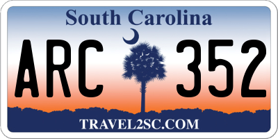 SC license plate ARC352