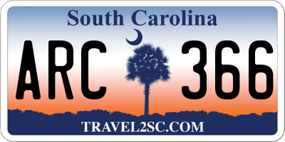 SC license plate ARC366