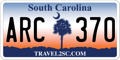 SC license plate ARC370