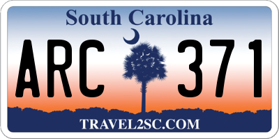SC license plate ARC371