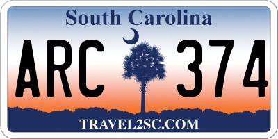 SC license plate ARC374