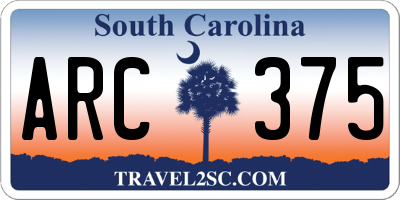 SC license plate ARC375