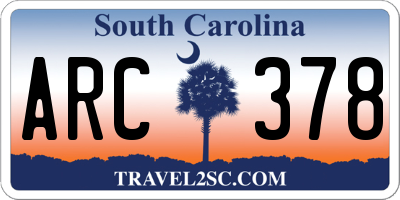 SC license plate ARC378