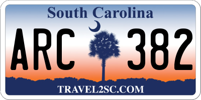 SC license plate ARC382