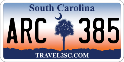 SC license plate ARC385