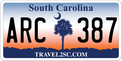 SC license plate ARC387