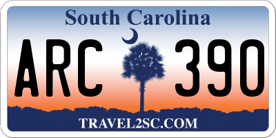 SC license plate ARC390
